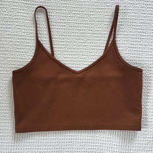 Sunday Best - Aritzia - Spaghetti Strap Cropped V-Neck Tank in Brown